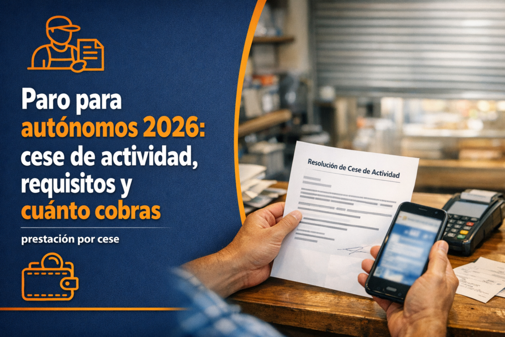 Paro para autónomos 2026: cese de actividad, requisitos y cuánto cobras