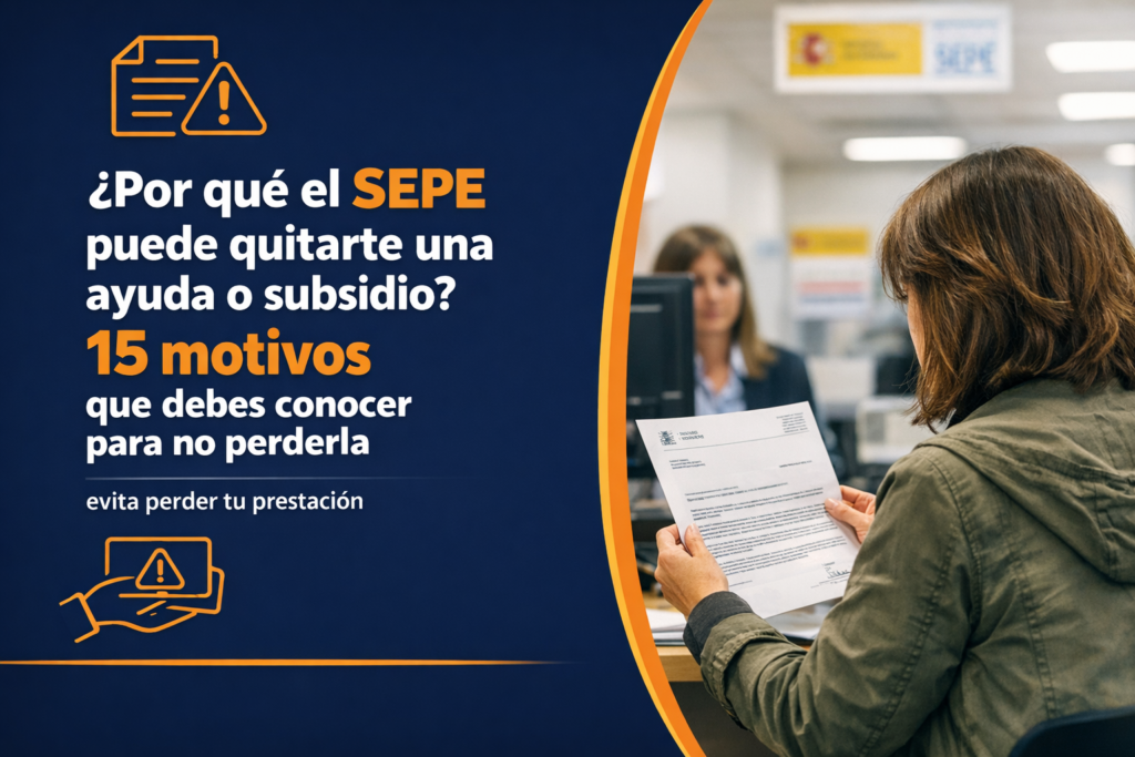 ¿Por qué el SEPE puede quitarte una ayuda o subsidio? 15 motivos que debes conocer para no perderla