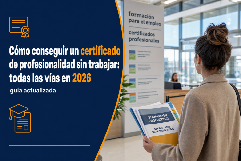 Cómo conseguir un certificado de profesionalidad sin trabajar: todas las vías en 2026