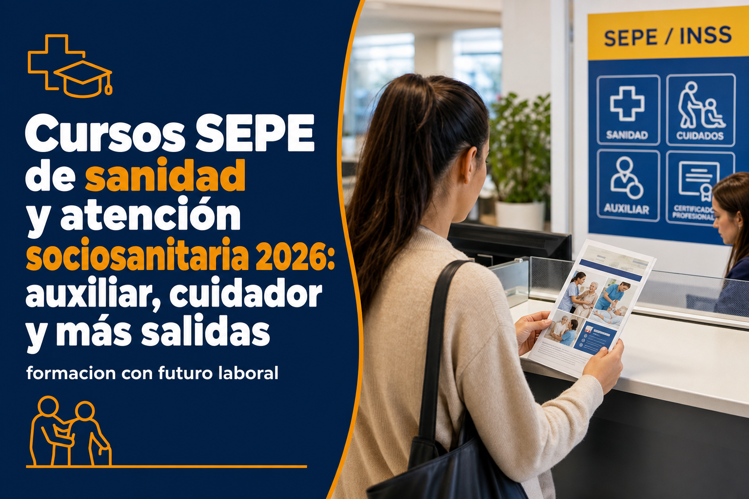 Cursos SEPE de sanidad y atención sociosanitaria 2026: auxiliar, cuidador y más salidas