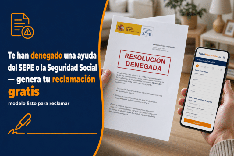Reclamación previa por ayuda denegada: generador gratis