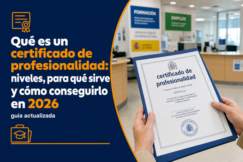 Qué es un certificado de profesionalidad: niveles, para qué sirve y cómo conseguirlo en 2026