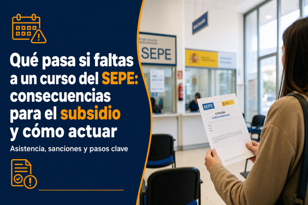 Qué pasa si faltas a un curso del SEPE: consecuencias para el subsidio y cómo actuar