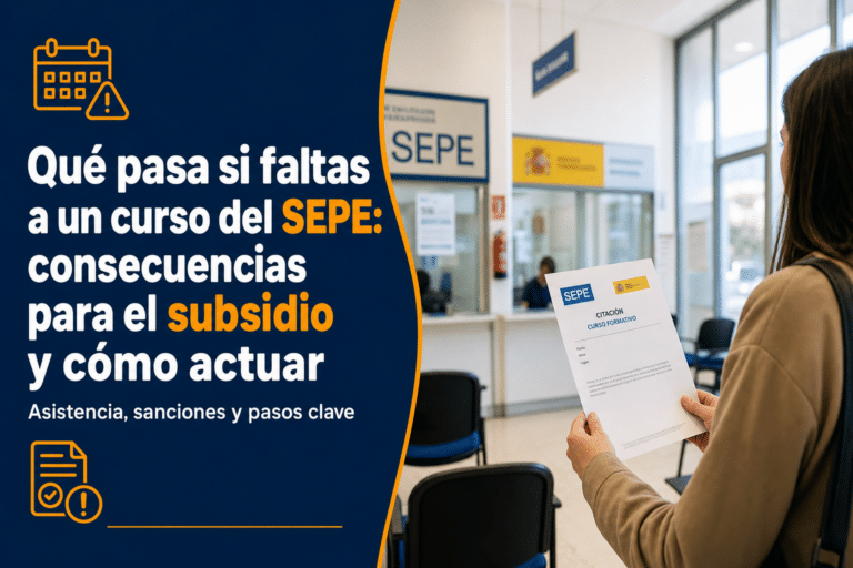 Faltar a un curso del SEPE: consecuencias y qué hacer