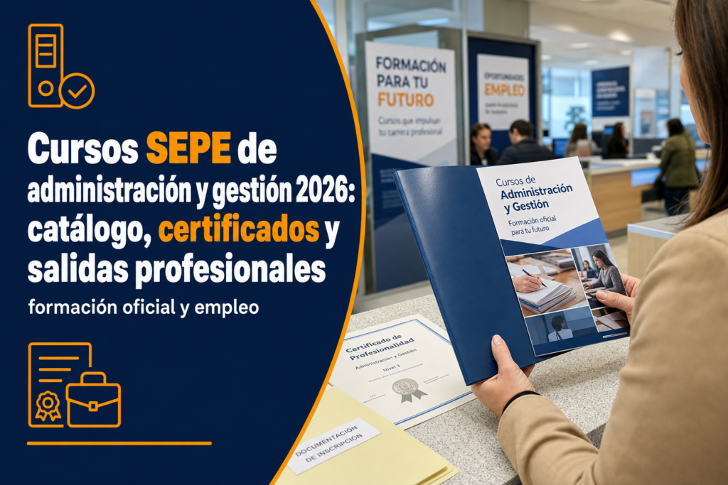 Cursos SEPE de administración y gestión 2026: catálogo, certificados y salidas profesionales