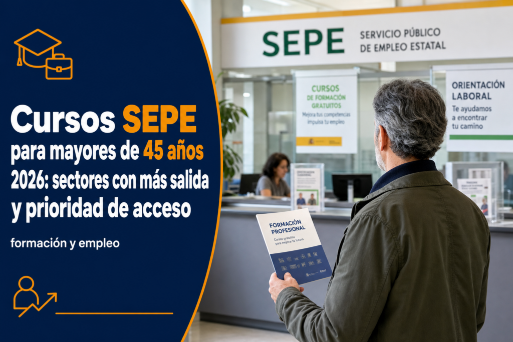 Cursos SEPE para mayores de 45 años 2026: sectores con más salida y prioridad de acceso