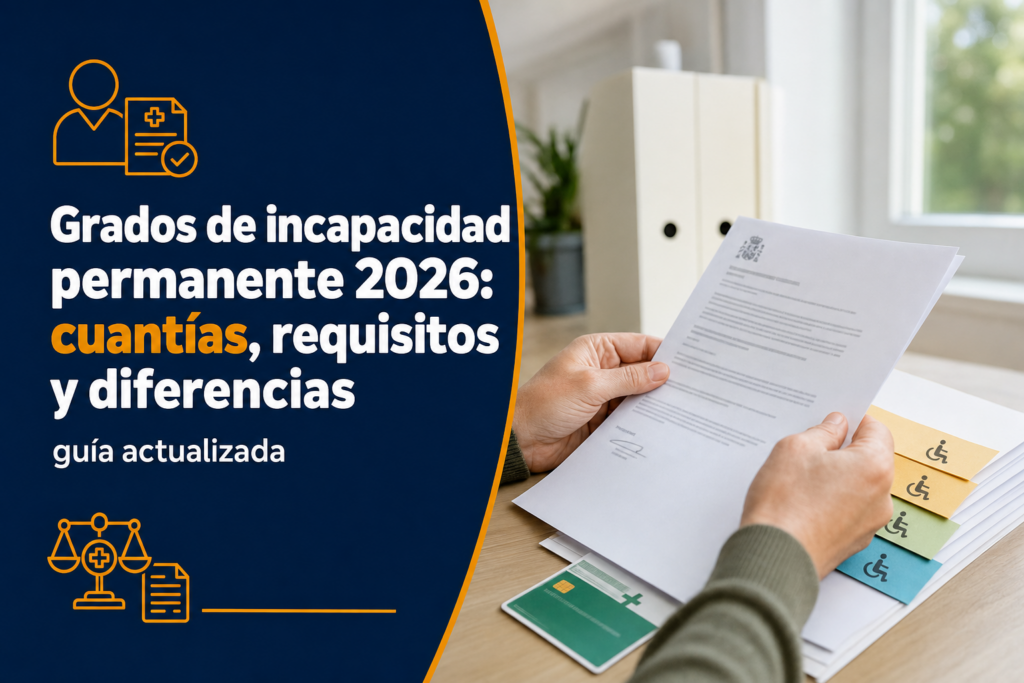 Grados de incapacidad permanente 2026: cuantías, requisitos y diferencias