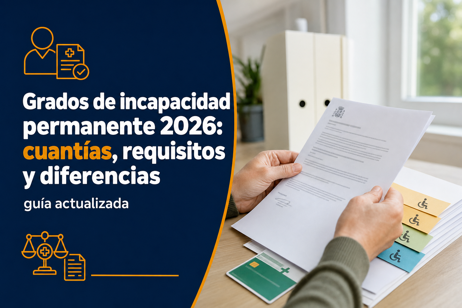 Grados de incapacidad permanente 2026: cuantías, requisitos y diferencias