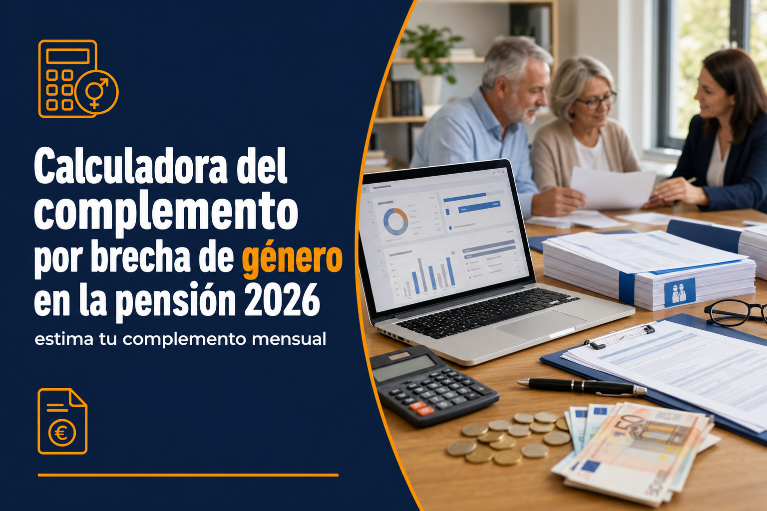 Calculadora del complemento por brecha de género en la pensión 2026