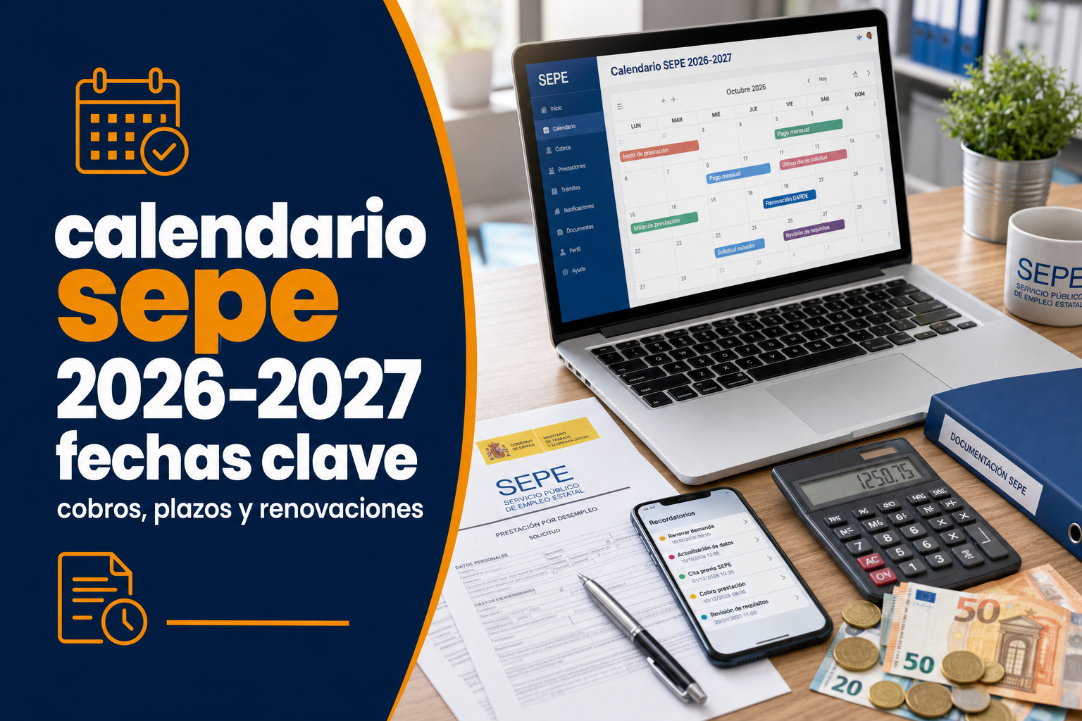 Calendario de fechas clave del SEPE 2026-2027: cobros, plazos y renovaciones