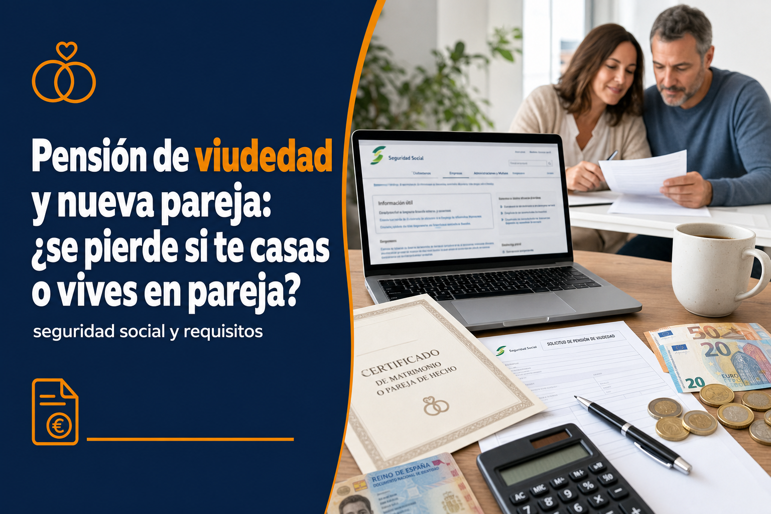 Pensión de viudedad y nueva pareja: ¿se pierde si te casas o vives en pareja?