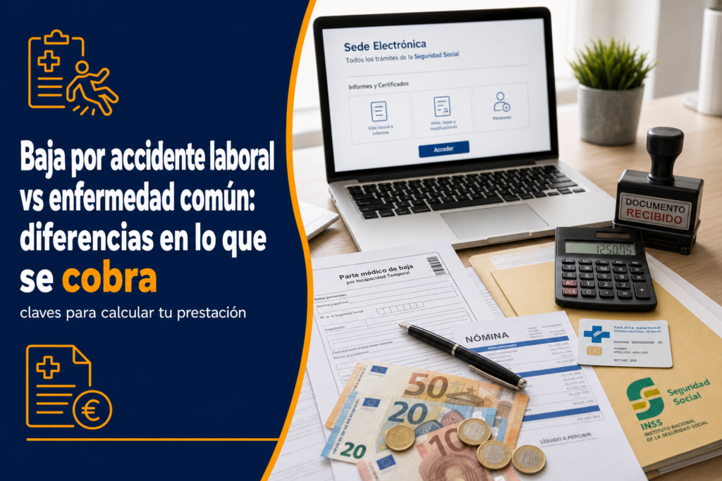 Baja por accidente laboral vs enfermedad común: diferencias en lo que se cobra