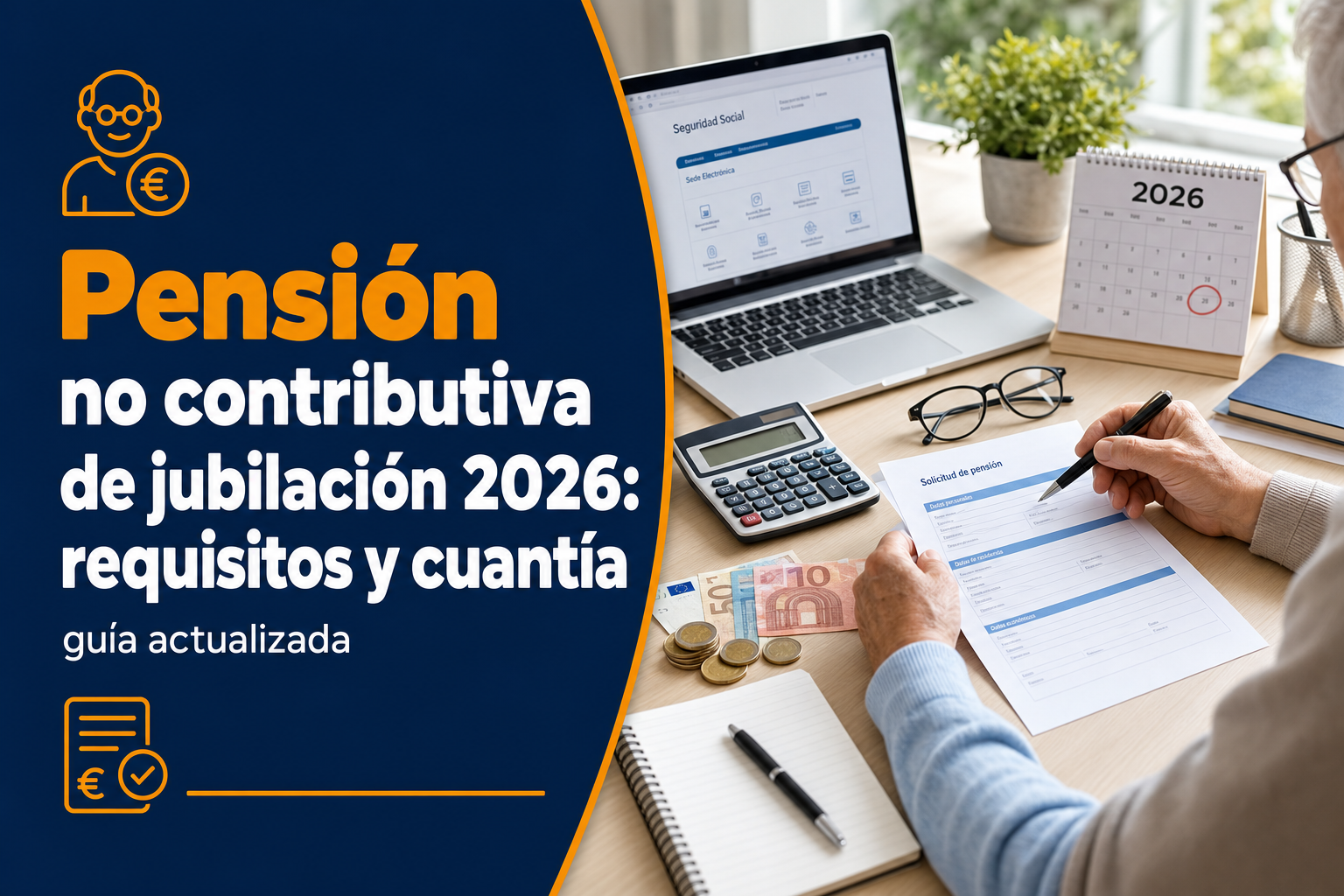 Pensión no contributiva de jubilación 2026: requisitos y cuantía