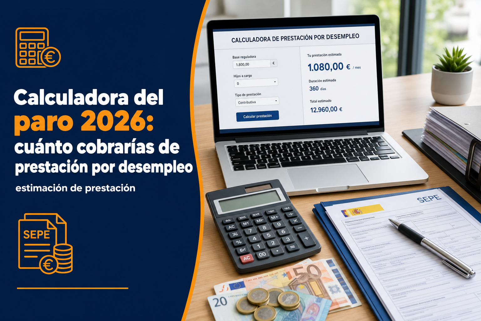 Calculadora del paro 2026: cuánto cobrarías de prestación por desempleo