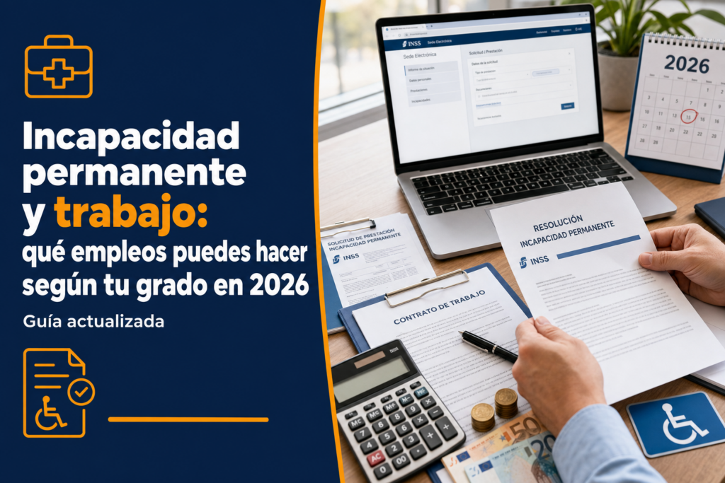Incapacidad permanente y trabajo: qué empleos puedes hacer según tu grado en 2026