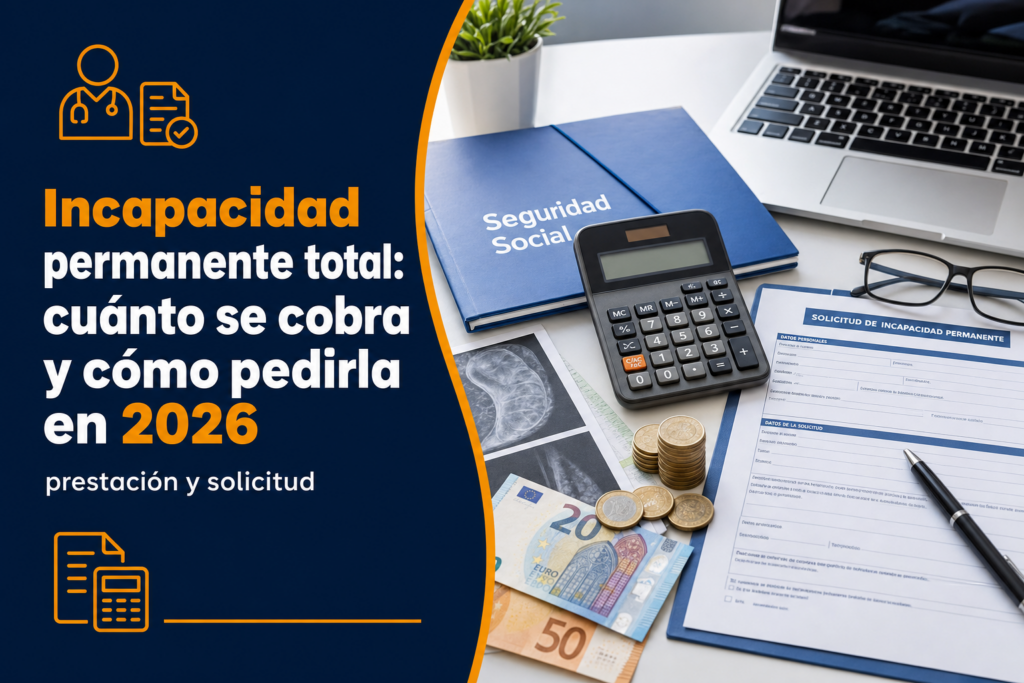 Incapacidad permanente total: cuánto se cobra y cómo pedirla en 2026