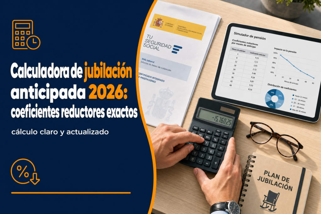 Calculadora de jubilación anticipada 2026: coeficientes reductores exactos