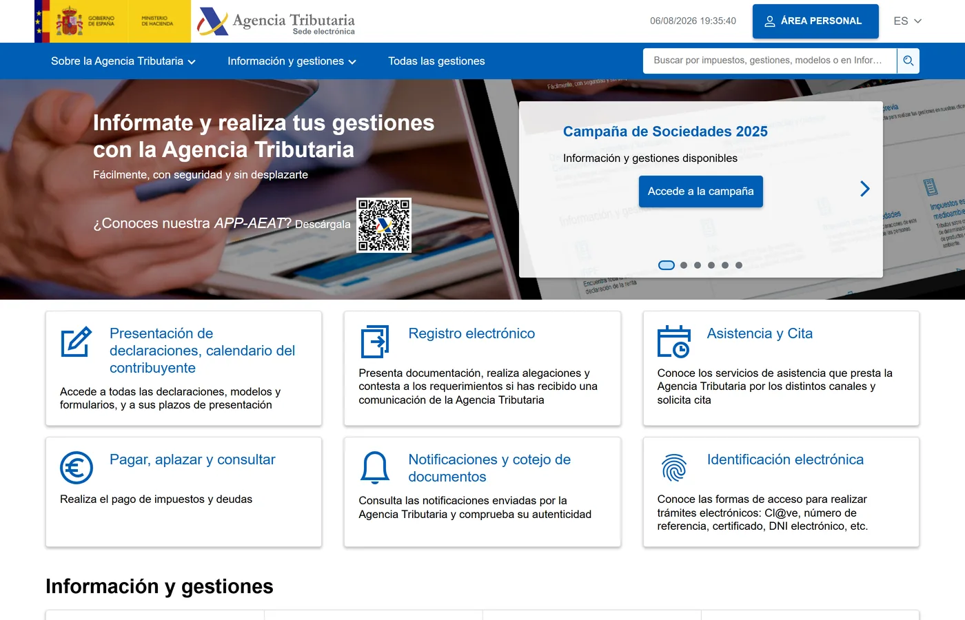 Sede Electronica de la Agencia Tributaria