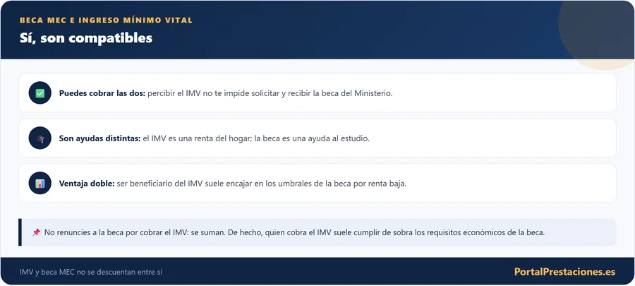 La beca MEC y el IMV son compatibles