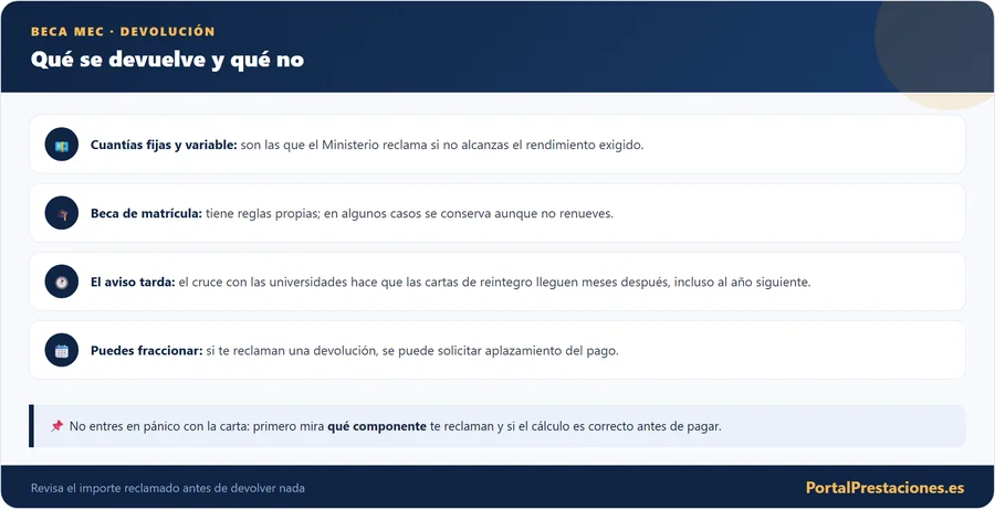 Que se devuelve de la beca MEC y que no