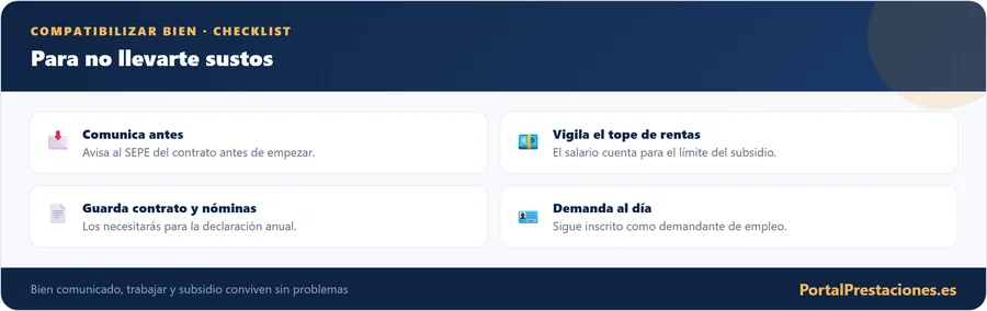 Checklist para compatibilizar subsidio y trabajo