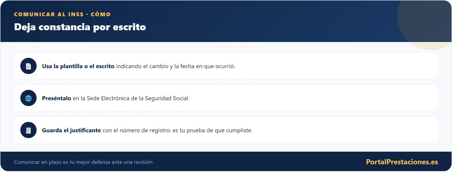 Como comunicar al INSS y dejar constancia