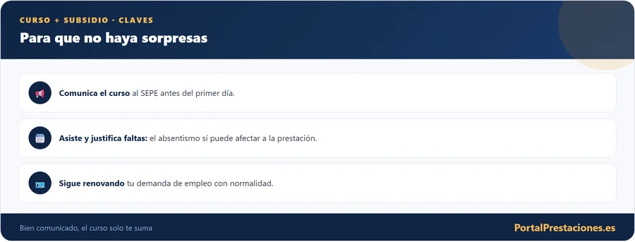 Claves para hacer un curso cobrando el subsidio