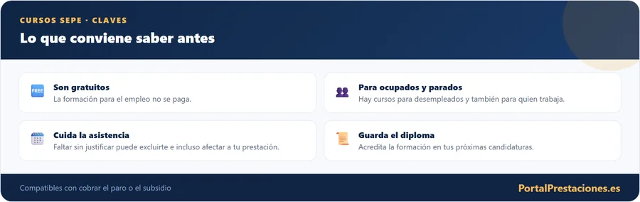 Claves antes de apuntarte a un curso del SEPE