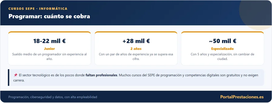 Sueldos de un programador y cursos del SEPE