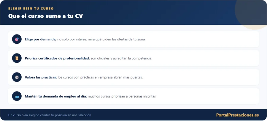 Como elegir un curso del SEPE que sume al CV