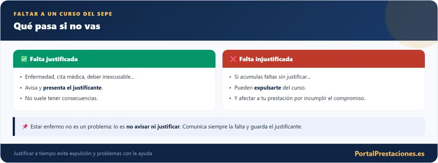 Consecuencias de faltar a un curso del SEPE