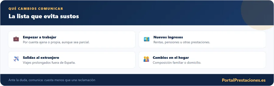 Que cambios hay que comunicar al SEPE