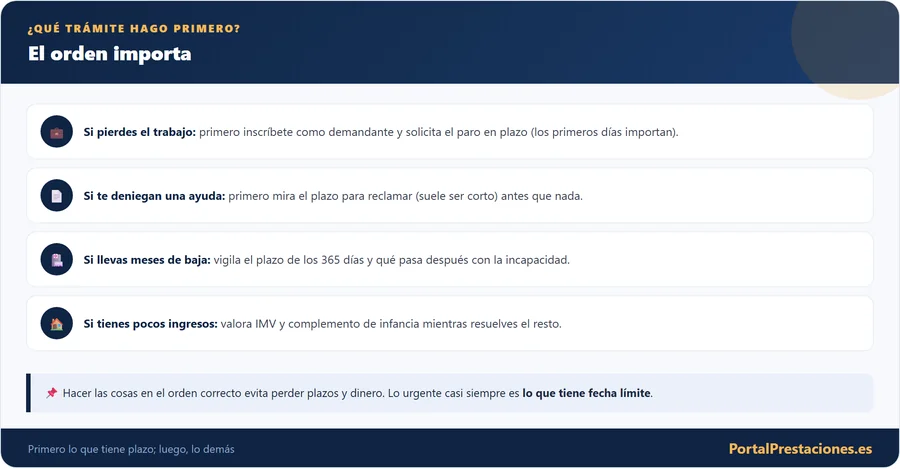 Que tramite hacer primero segun tu situacion