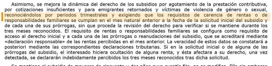 RDL 2/2024 subsidios por periodos trimestrales