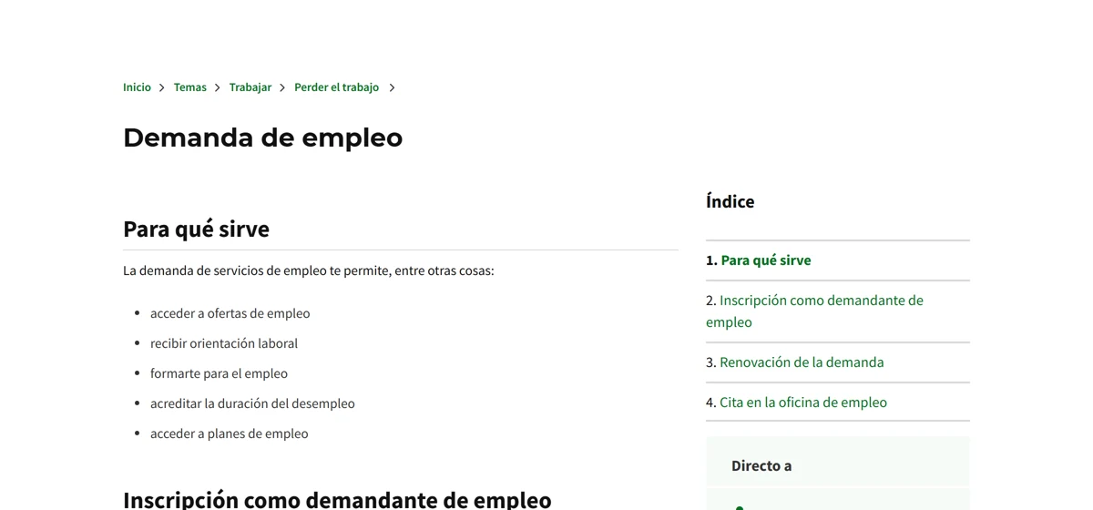 Pagina oficial de la Junta de Andalucia sobre la demanda de empleo y su renovacion por internet