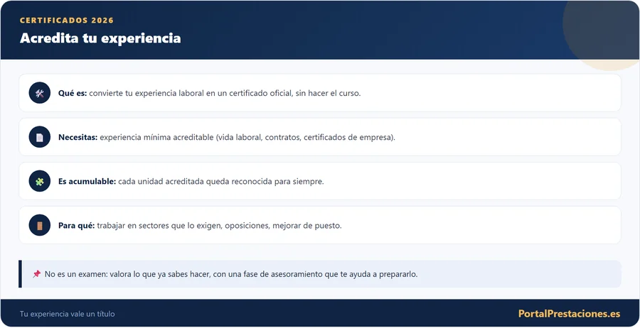 Acreditar tu experiencia como certificado