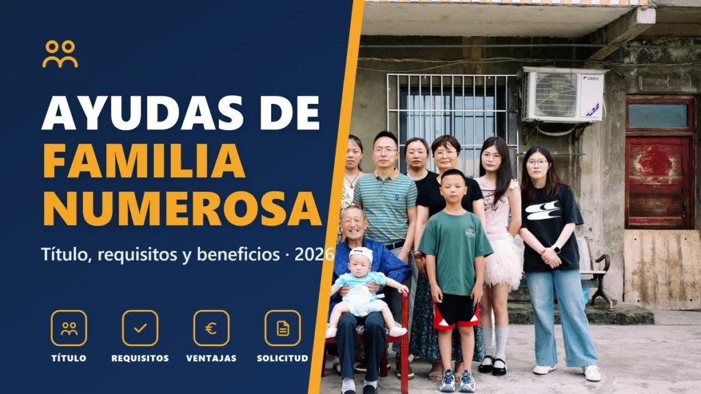 Ayudas y ventajas de la familia numerosa en 2026: título, requisitos y beneficios