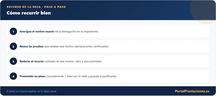 Cómo recurrir la beca paso a paso