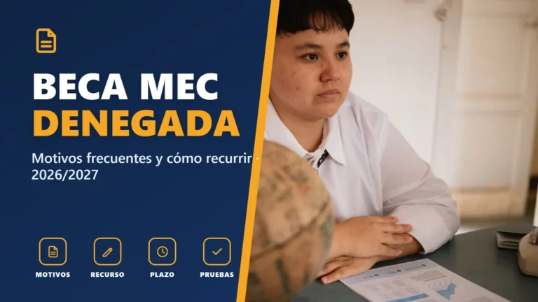 Beca MEC denegada 2026/2027: motivos y cómo recurrir