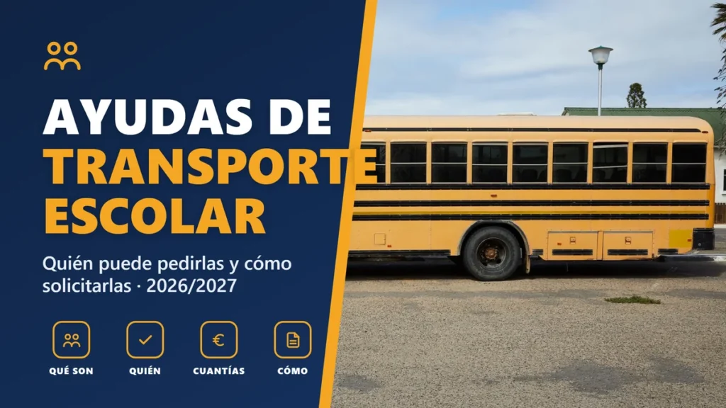 Ayudas de transporte escolar en 2026/2027: quién puede pedirlas y cómo