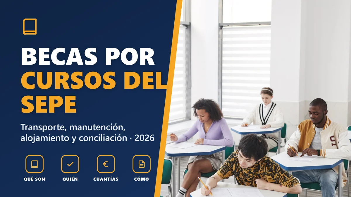 Becas y ayudas por asistir a cursos del SEPE en 2026: transporte, manutención y conciliación