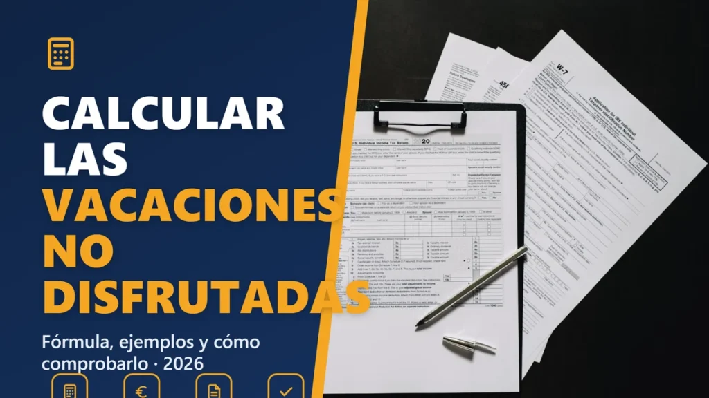 Cómo calcular las vacaciones no disfrutadas en el finiquito 2026: fórmula y ejemplos