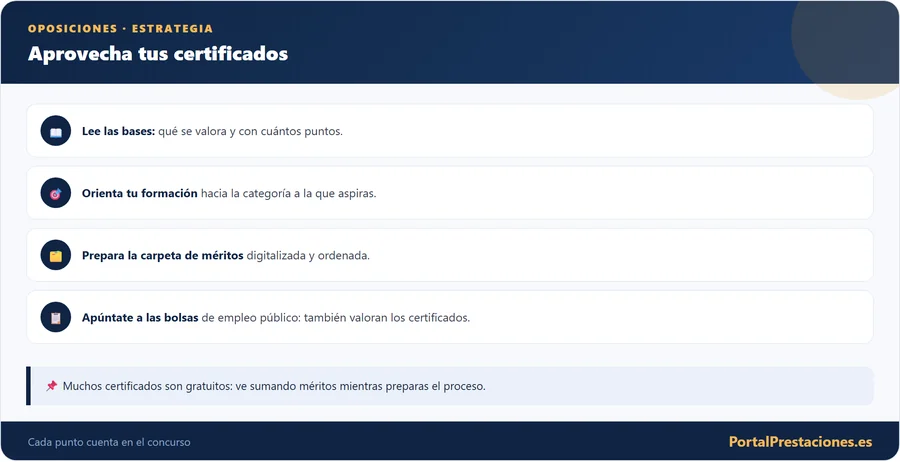 Oposiciones: aprovecha tus certificados