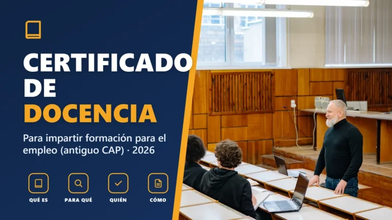 Certificado de docencia para el empleo 2026 (antiguo CAP)