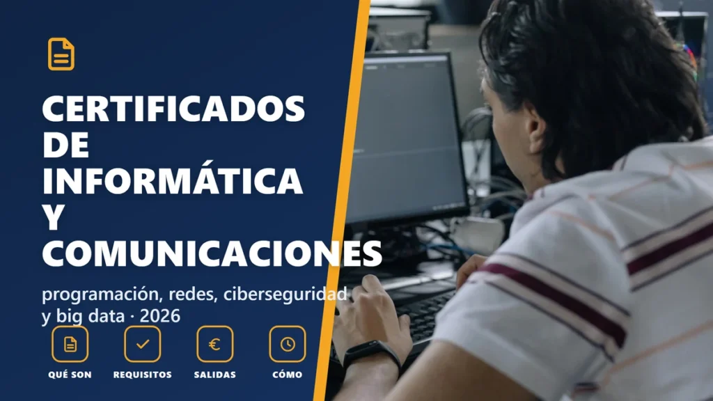 Certificados de profesionalidad de Informática y Comunicaciones 2026: áreas, salidas y cómo obtenerlos