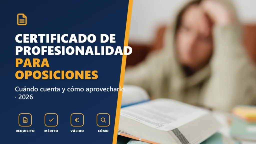 Certificado de profesionalidad para oposiciones en 2026: cuándo cuenta y cómo aprovecharlo