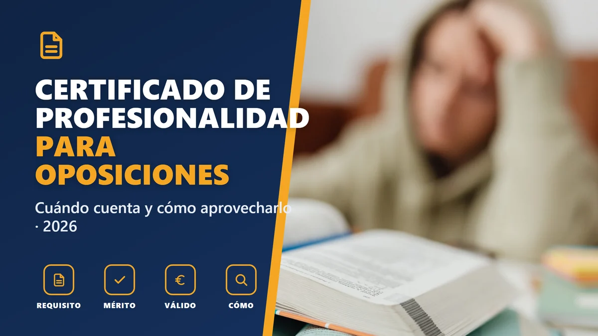 Certificado de profesionalidad para oposiciones en 2026: cuándo cuenta y cómo aprovecharlo
