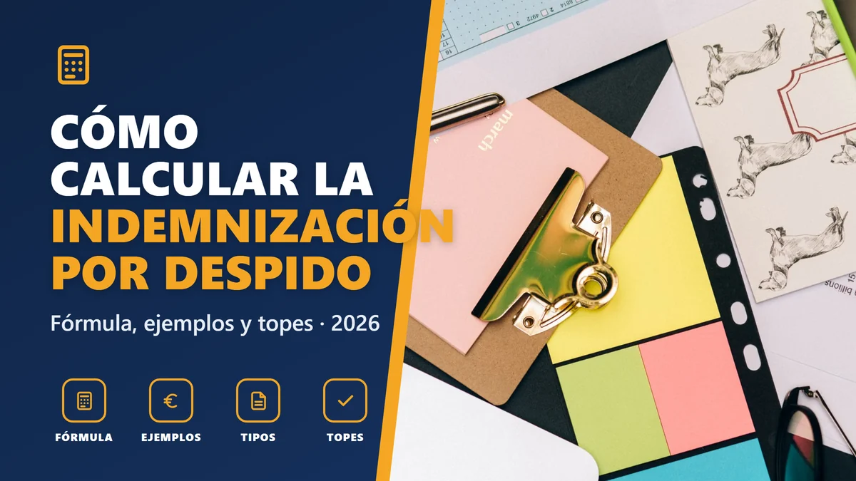 Cómo calcular la indemnización por despido en 2026: fórmula, ejemplos y topes