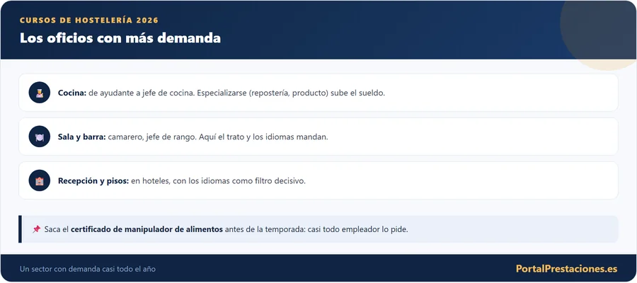 Los oficios de hostelería con más demanda