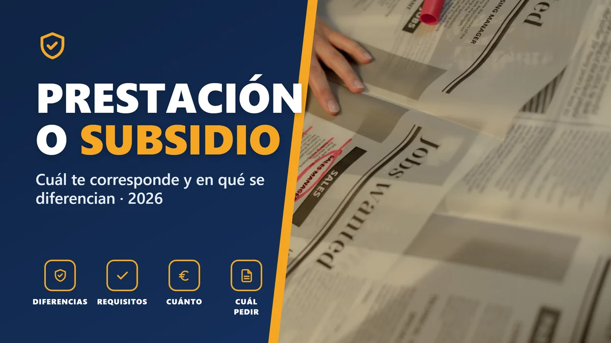Prestación o subsidio por desempleo en 2026: cuál te corresponde y en qué se diferencian